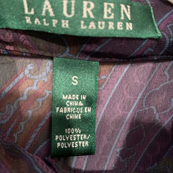 Lauren Ralph Lauren multicolor paisley blouse Sz S - Picture 7 of 9